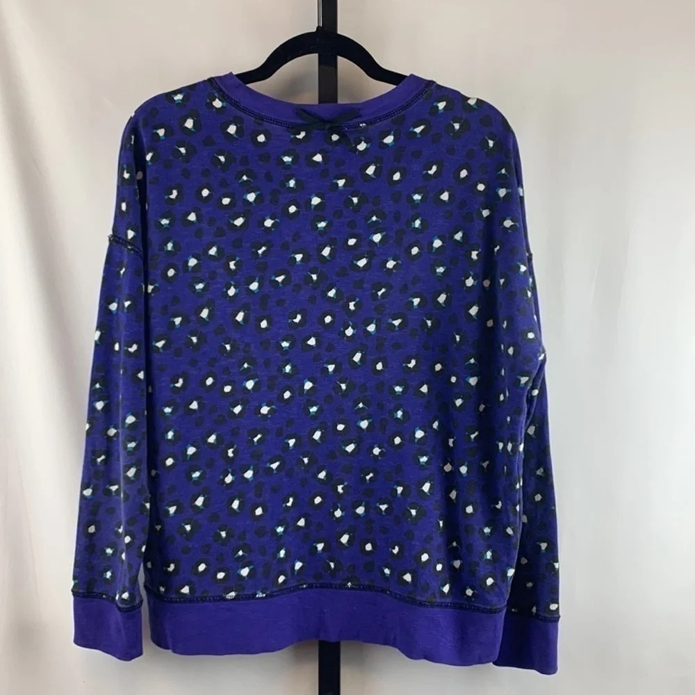 Kate Spade CYBER Cheetah Tokyo Sweatshirt 100% Cotton Purple Size XS Preppy